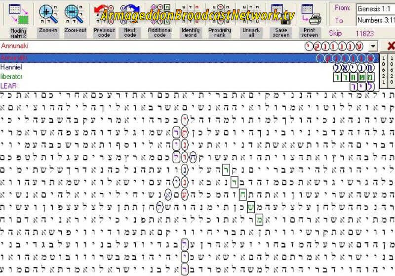 Annunaki Torah Code by Richard Ruff - Terms found include: Hanniel | liberator | Lear (Which stand for Raymond Elwood Lear, HaMoshiach) Annunaki Torah Code by Richard Ruff, Terms: Hanniel | liberator | Lear (which stands for Raymond Elwood Lear)
