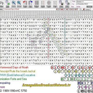 Wormwood Days of Noah Torah Code - Terms: Prescript/Rule the Israeli Jackal | YHVH (God/Jehova) Evocative | Ionization Forte and Sea | despairing | snore | AD 1989-1990 = HC 5750 Wormwood Days of Noah Torah Code - Terms: Prescript/Rule the Israeli Jackal | YHVH (God/Jehova) Evocative | Ionization Forte and Sea | despairing | snore | AD 1989-1990 = HC 5750